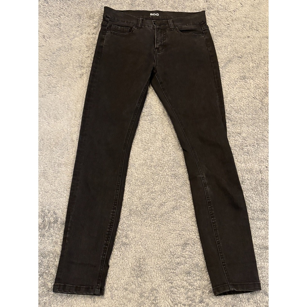 BDG Jeans Womens 25x26 (26x26) Twig Grazer Mid Rise Black Straight Skinny Casual